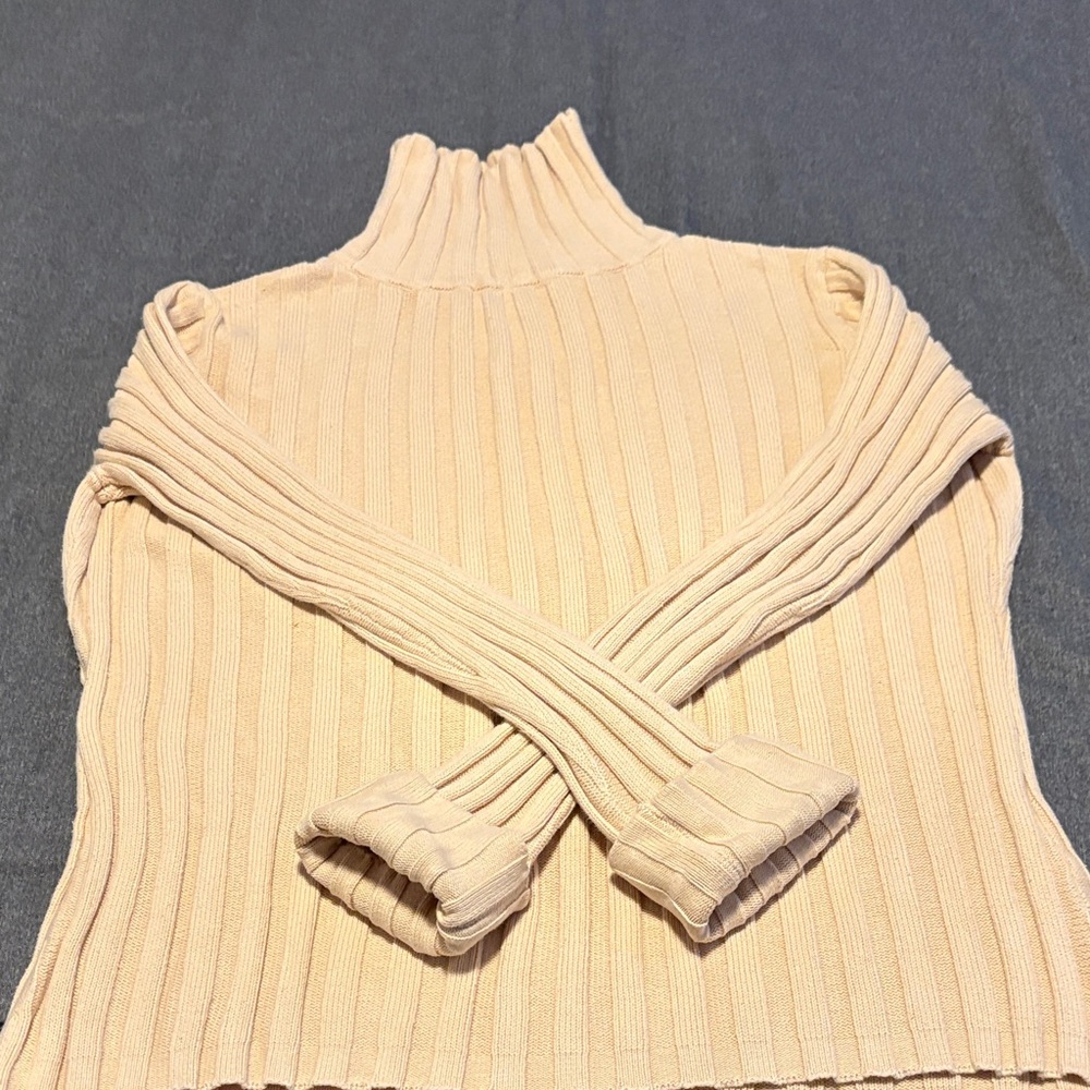 Elegant Beige Turtleneck Sweater